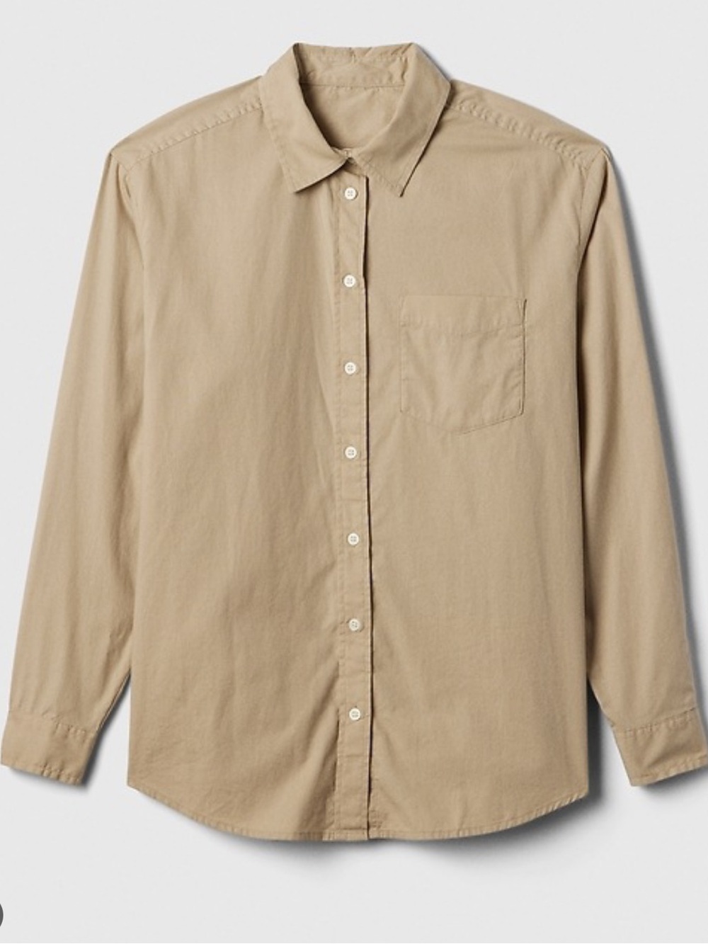 NWT J Jill Button Front Shirt Taupe Long Sleeve Sz M